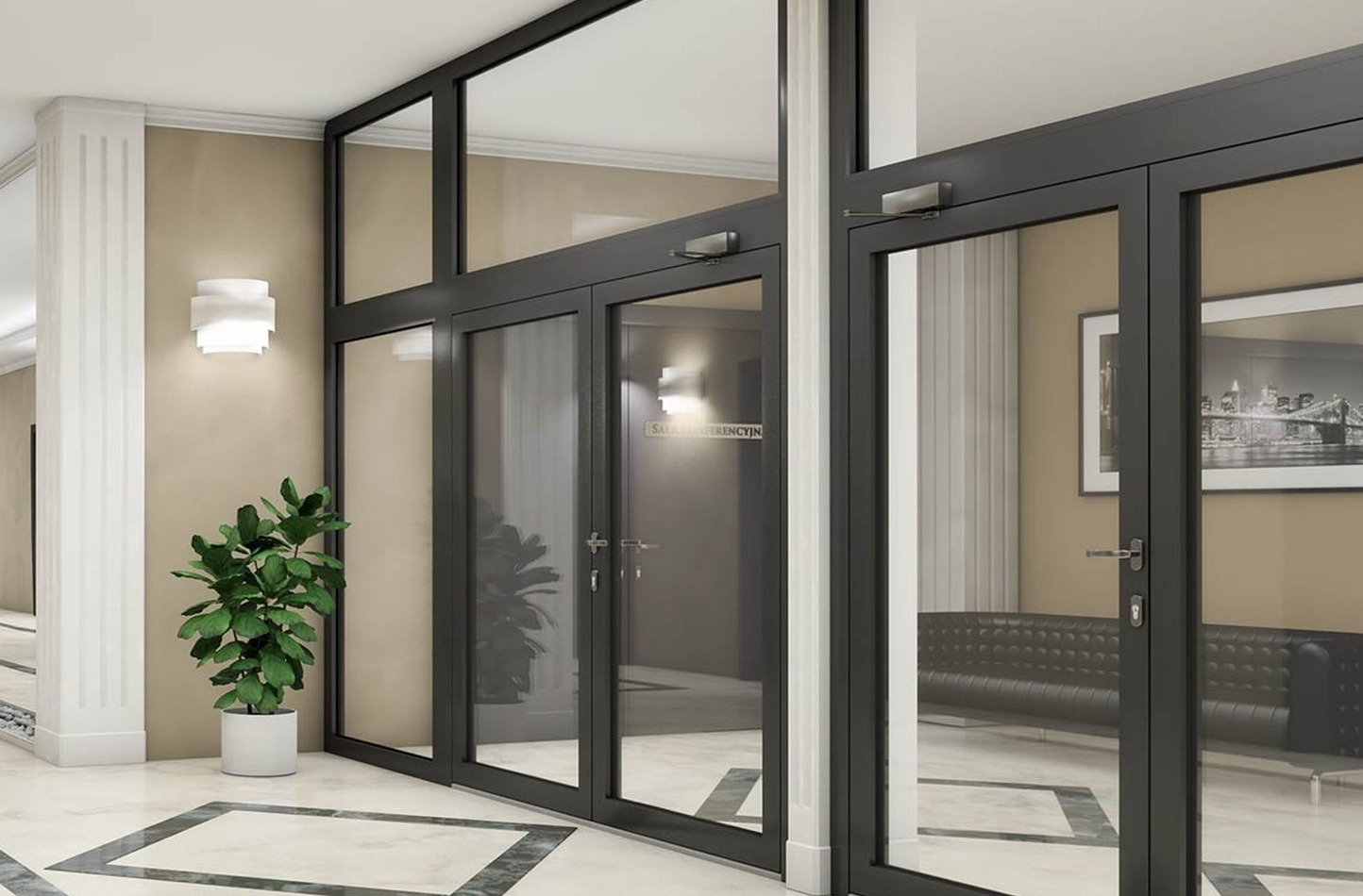 Алюминиевые двери