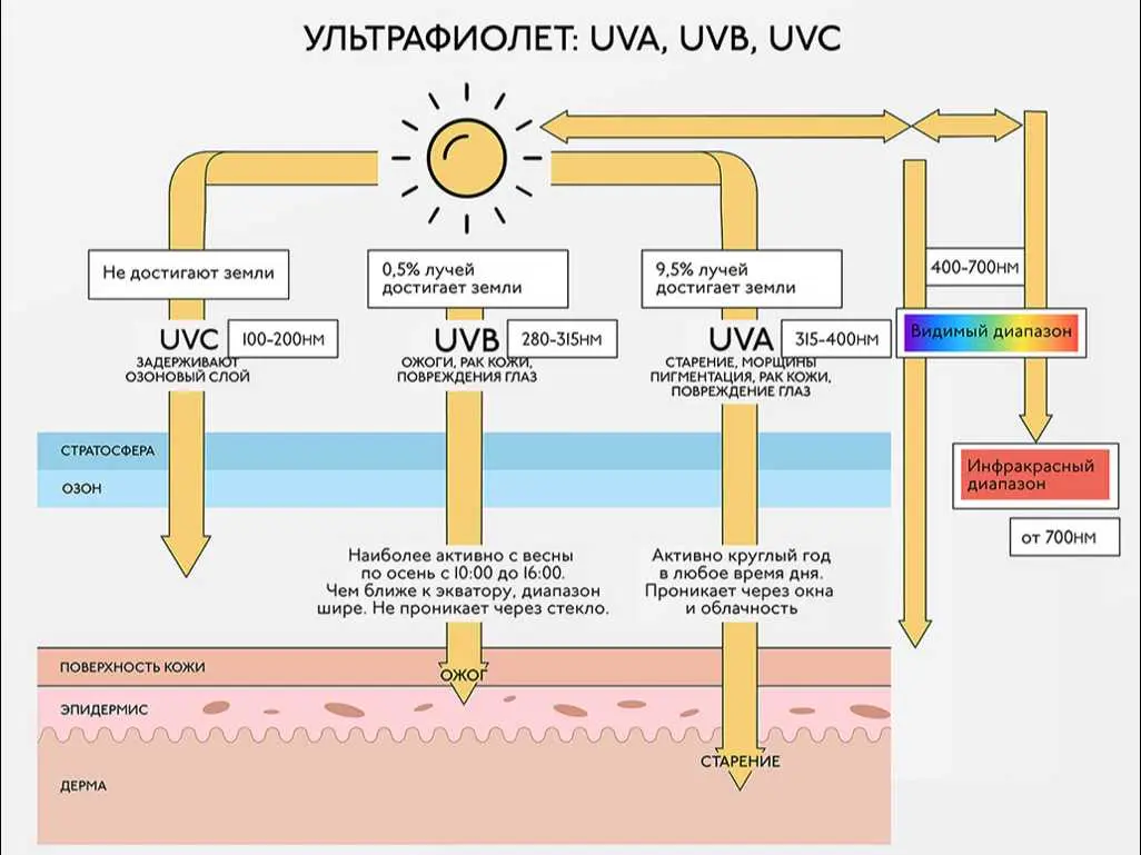 Влияние ультрафиолета на кожу