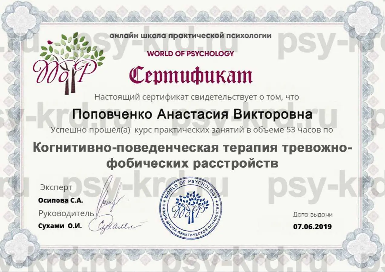 терапия тревожно-фобических расстройств