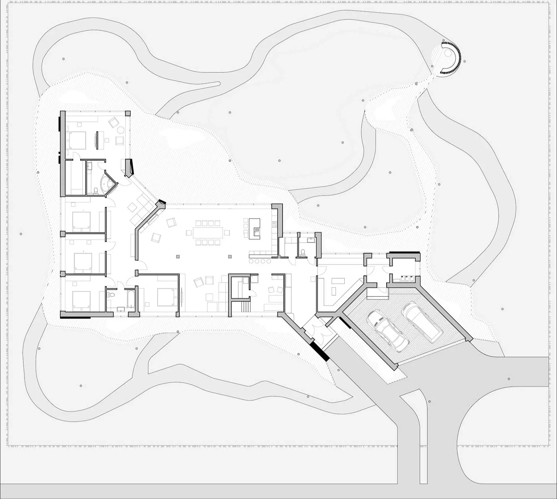 Проект одноэтажного дома с плоской кровлей