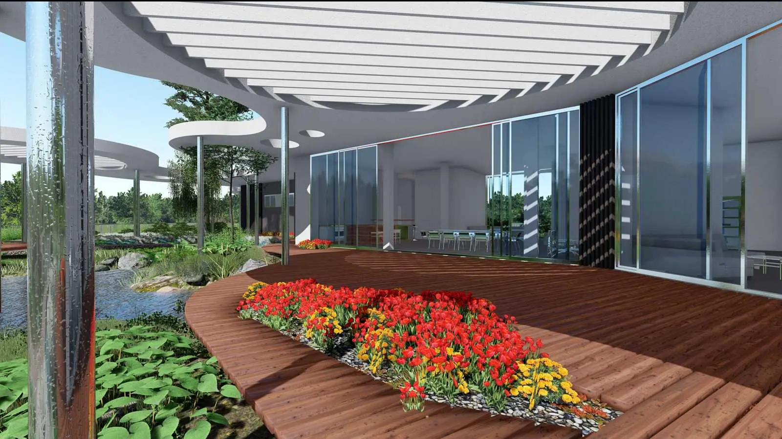 Проект одноэтажного дома с плоской кровлей