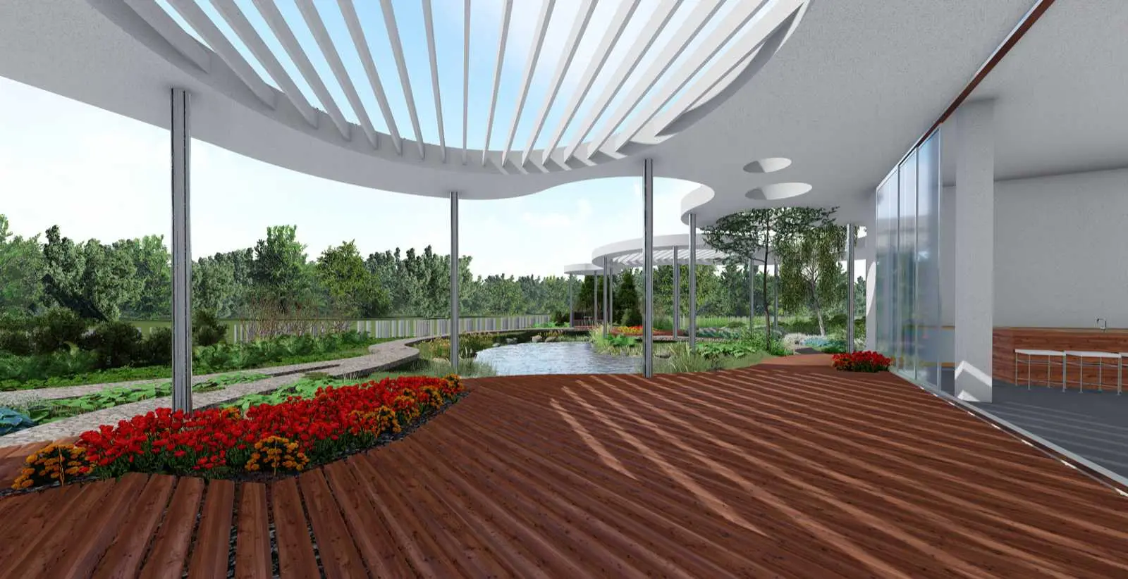 Проект одноэтажного дома с плоской кровлей