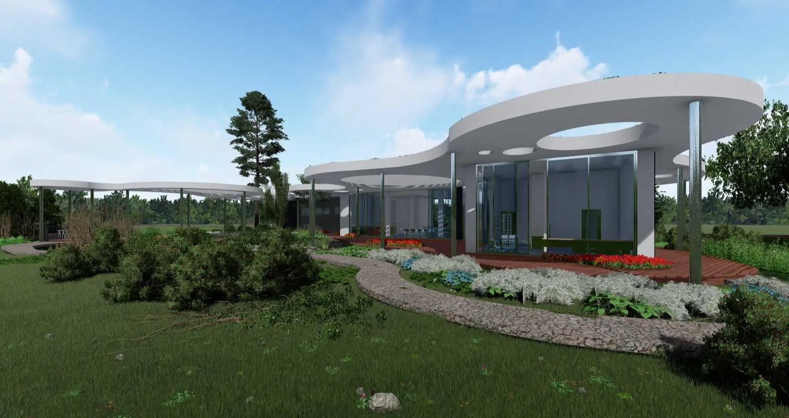 Проект одноэтажного дома с плоской кровлей