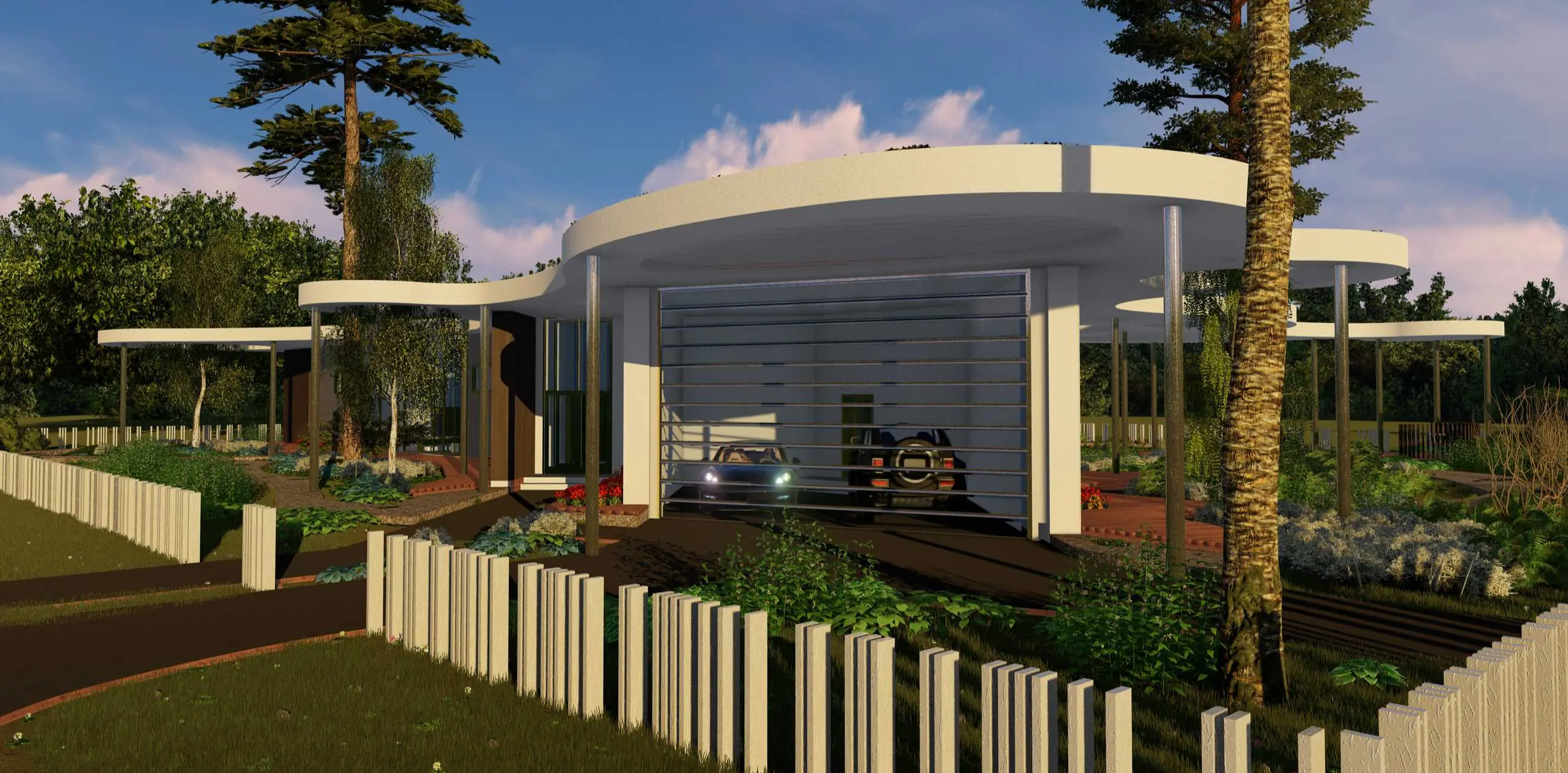 Проект одноэтажного дома с плоской кровлей