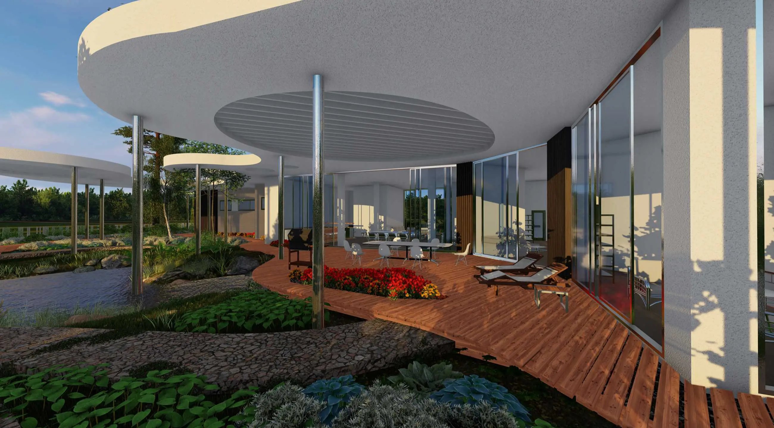 Проект одноэтажного дома с плоской кровлей