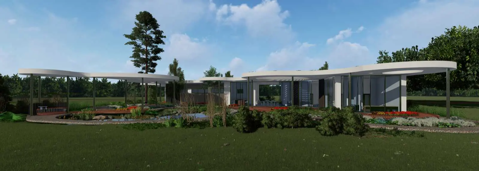 Проект одноэтажного дома с плоской кровлей