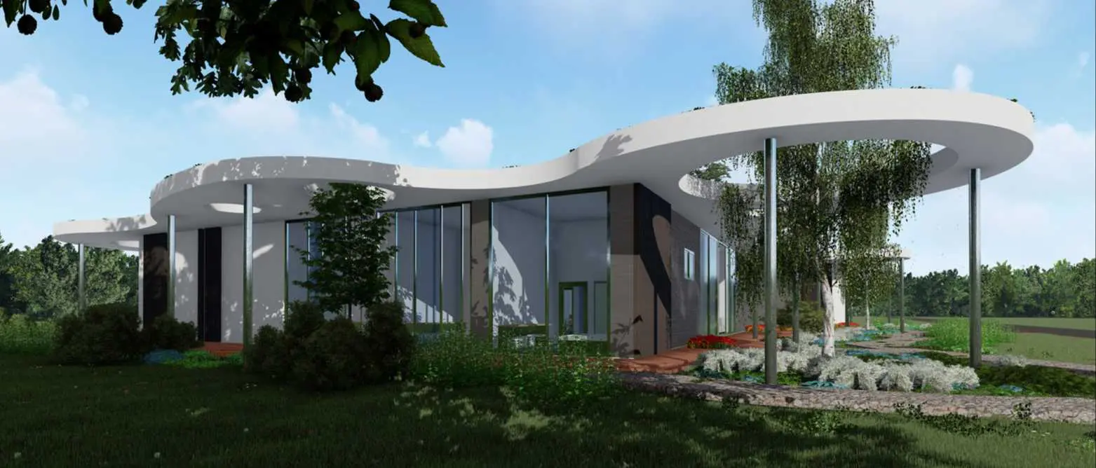 Проект одноэтажного дома с плоской кровлей