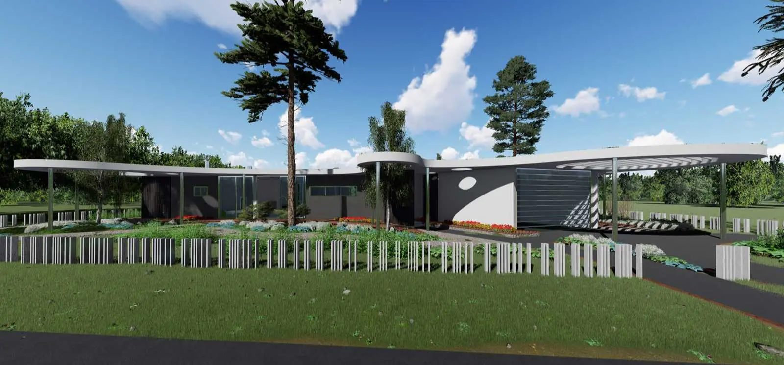 Проект одноэтажного дома с плоской кровлей