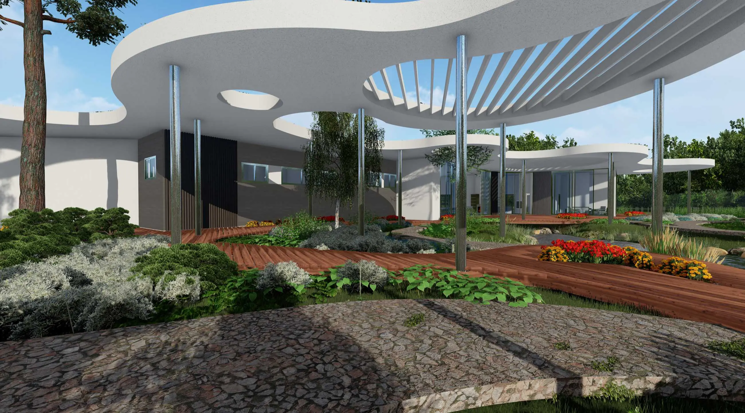 Проект одноэтажного дома с плоской кровлей