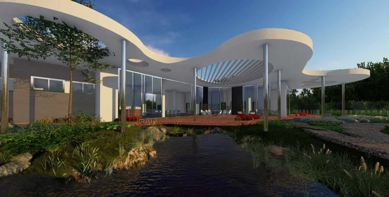 Проект одноэтажного дома с плоской кровлей