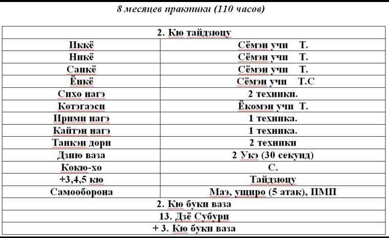 программа 2 кю