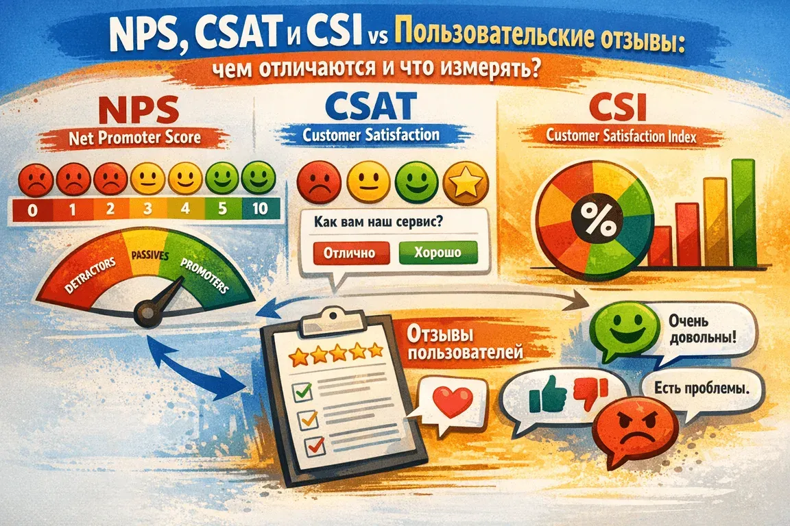 NPS, CSAT и CSI графики и отзывы пользователей