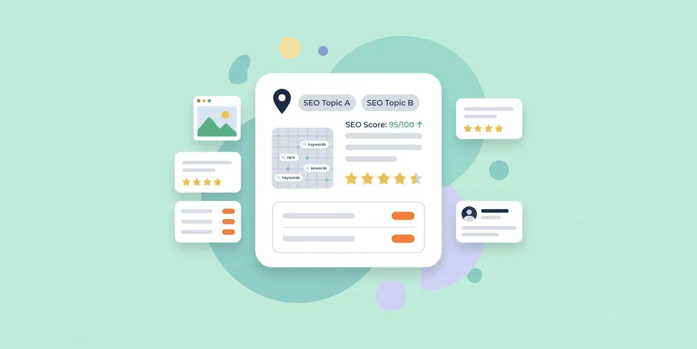 SEO-анализ с рейтингом 95/100: темы, ключевые слова, статистика.