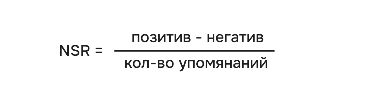Формула доли чистых упоминаний NSR