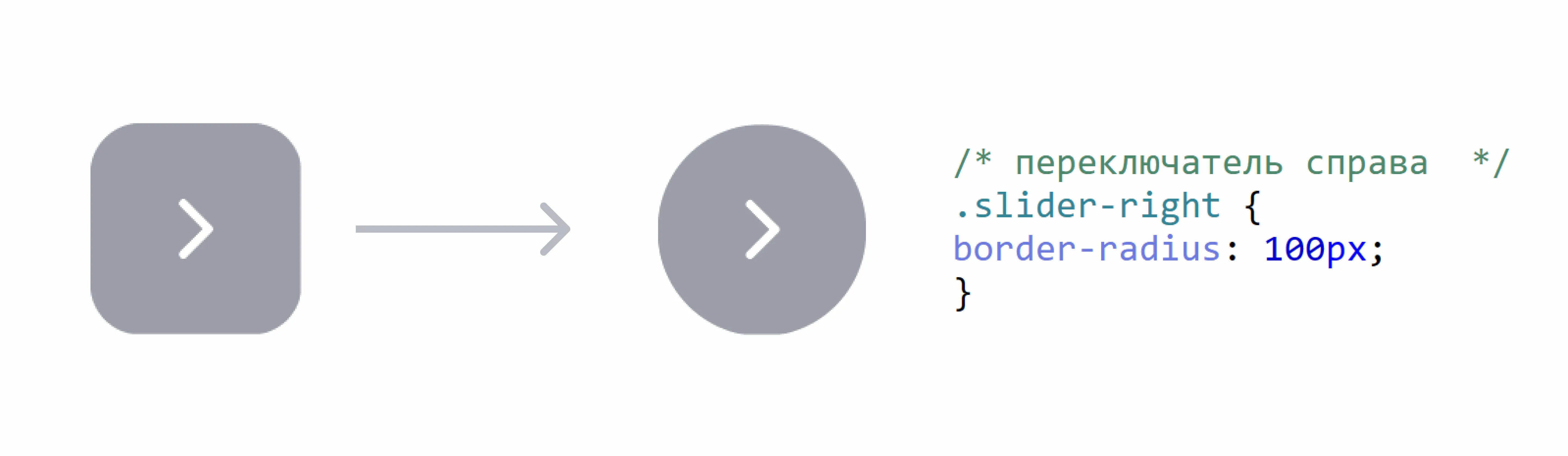 Переключатель отзывов со скругленными углами через CSS