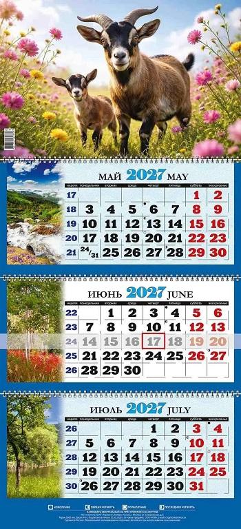 Год Змеи - с деньгами - квартальный 2025 трехблочный календарь среднего размера