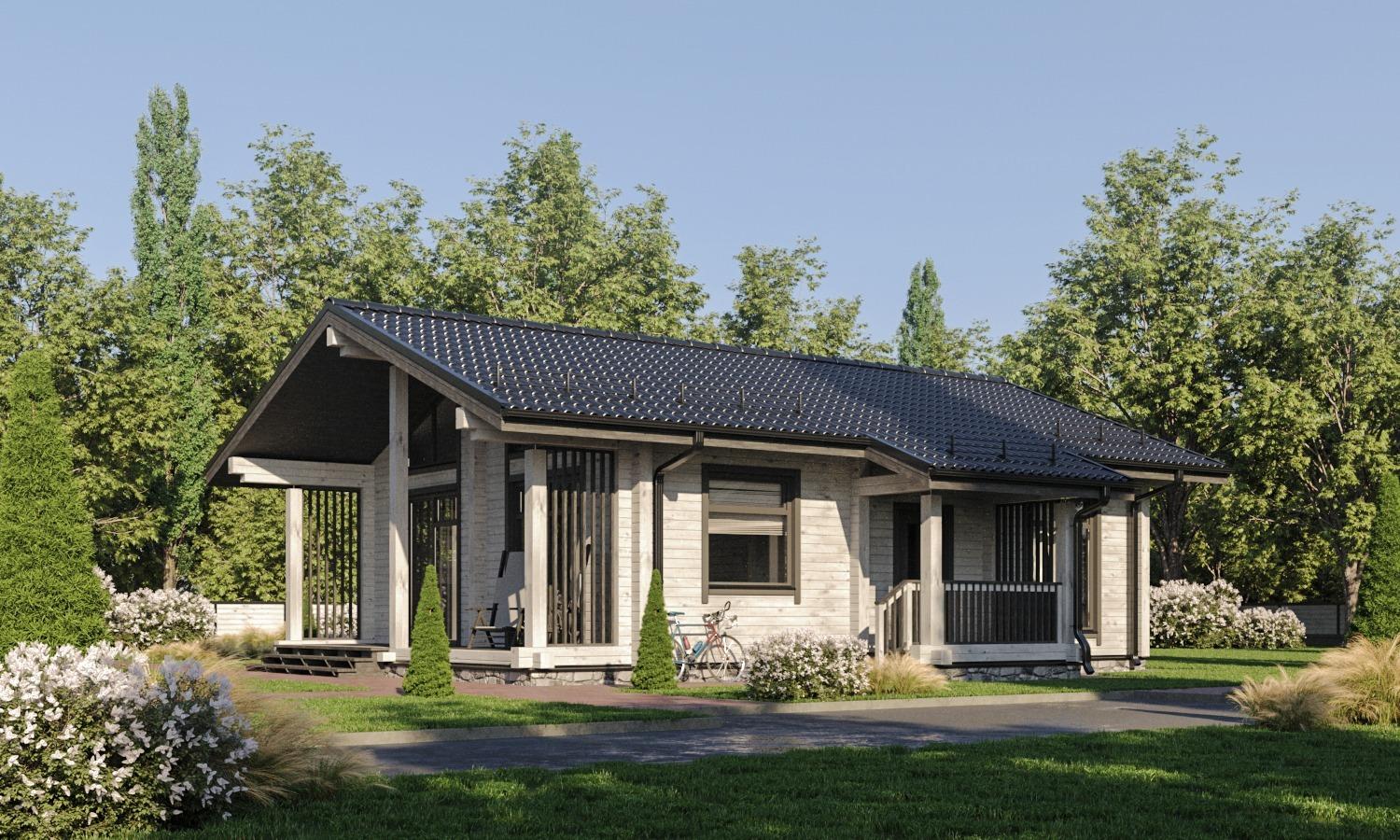 К-Брус, дом из клееного бурса 92 м2