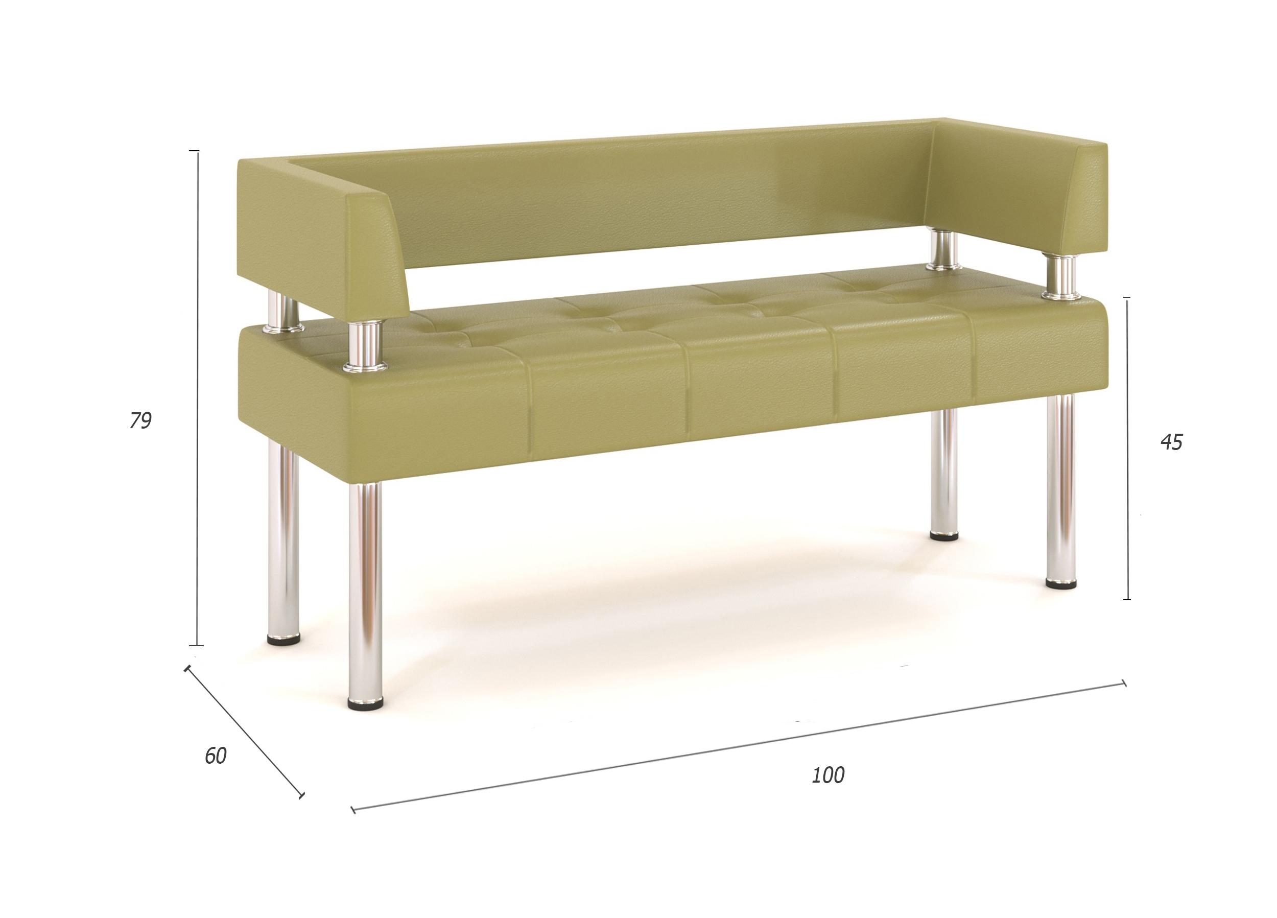 Диван Бизнес П-образный салатовый 100