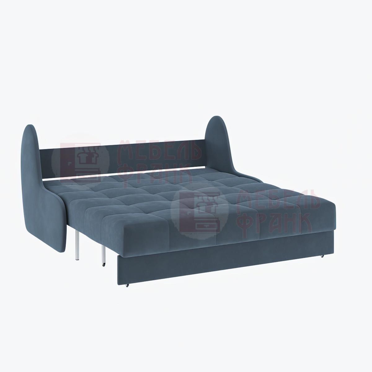 диван Барон 2 синий разложенный