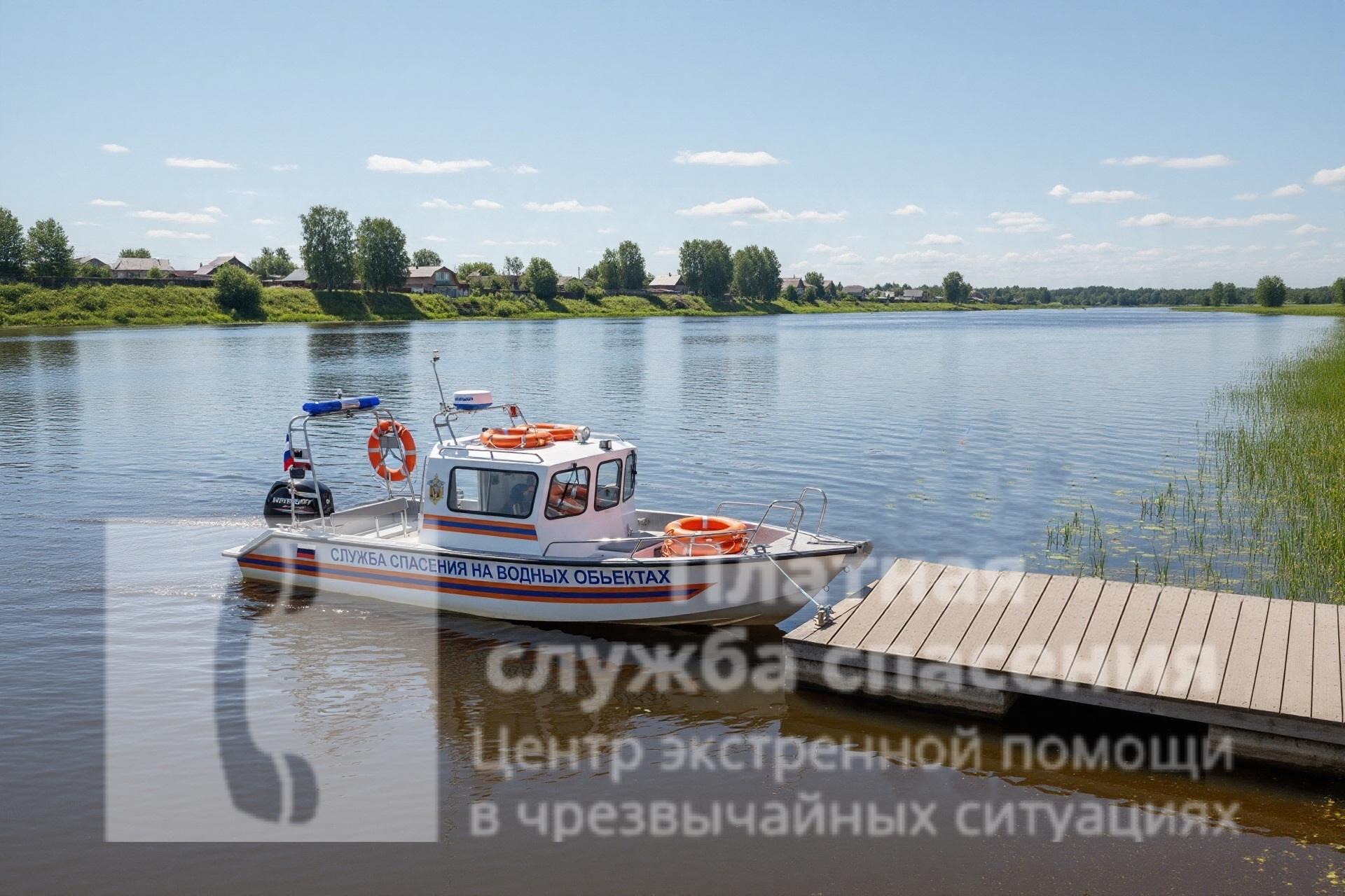 дежурство спасателей на воде на катере