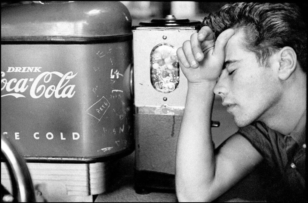 Photographer Bruce Davidson – Youth with Coke Machine (from Brooklyn Gang), 1959 — Image courtesy of Holden Luntz gallery