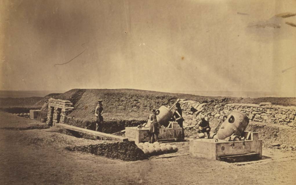 Fenton’s photograph of mortar batteries in the Crimean War