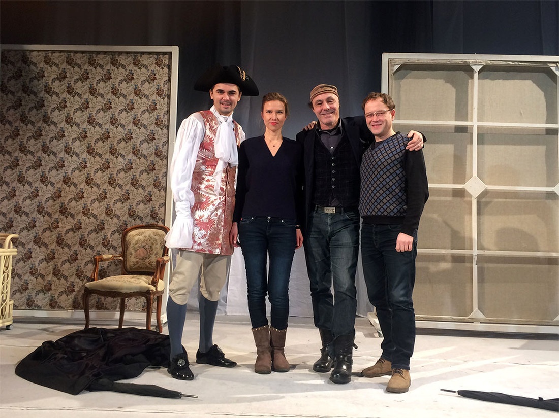 Interprete russo italiano al teatro "Masterskaya" durante le prove dello spettacolo «La villeggiatura» di Carlo Goldoni. Regista – Alberto Romano Cavecchi.