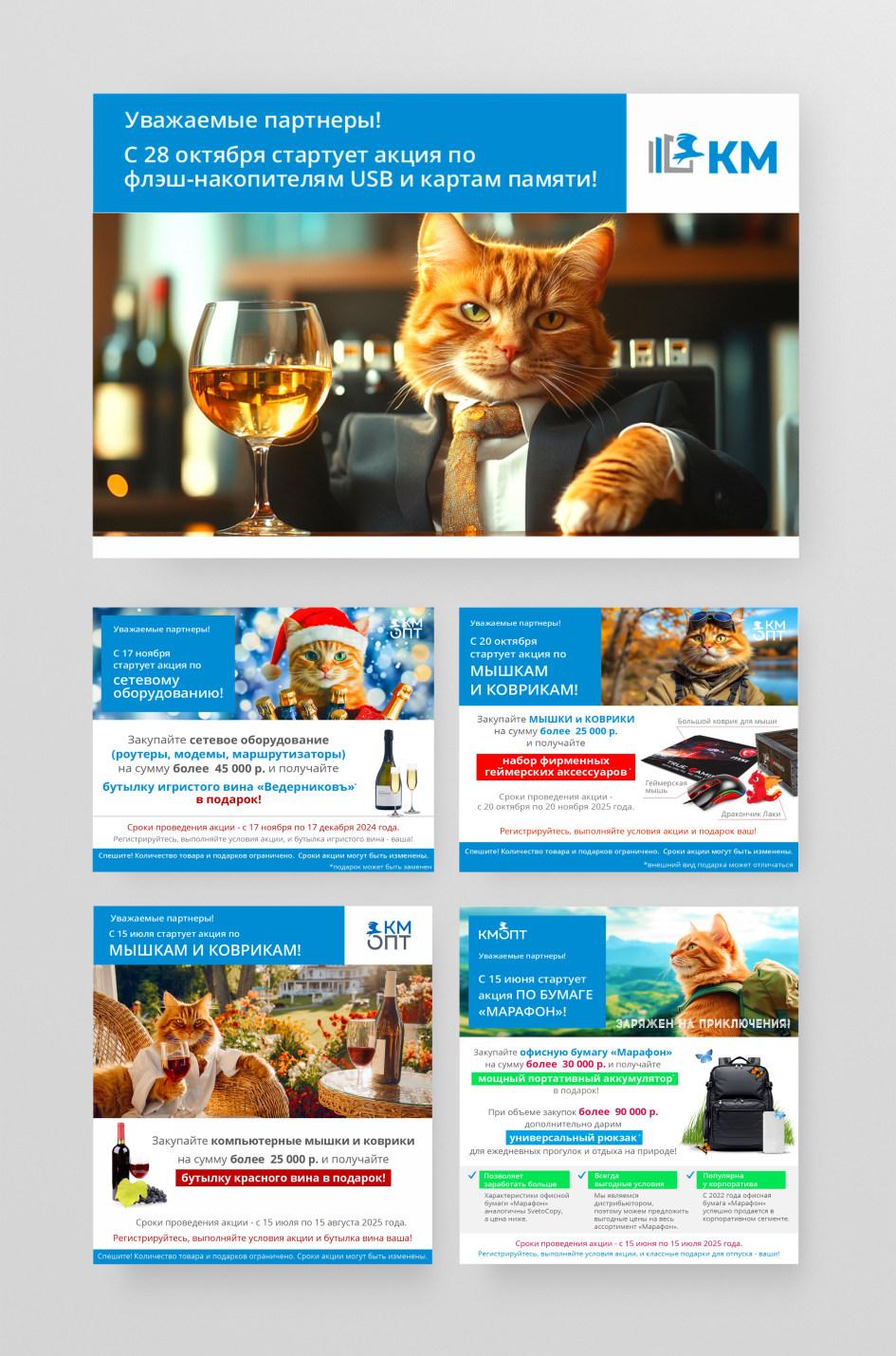 Серия акционных рассылок с ИИ-персонажами