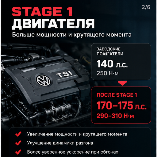 Stage 1 двигателя Volkswagen
