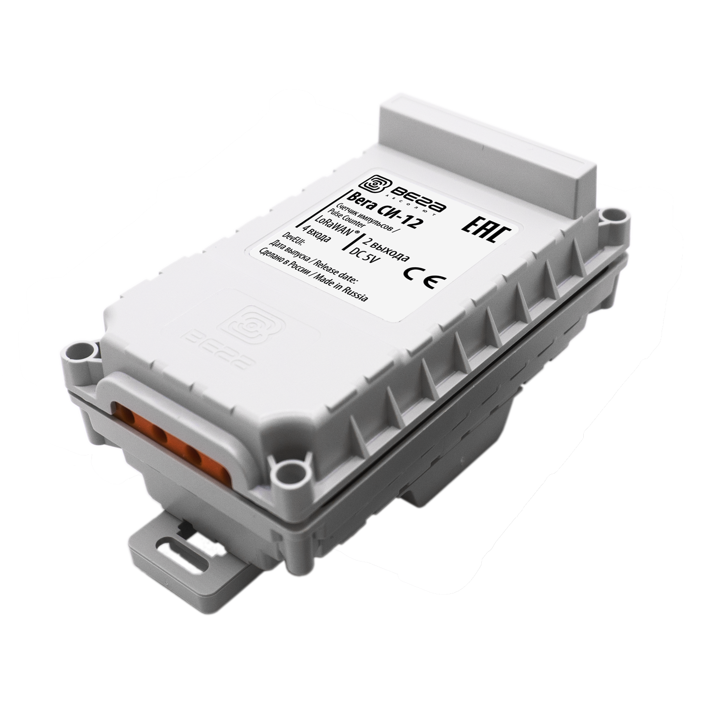 Счётчик импульсов Вега СИ-12 с двумя выходами управления и четырьмя входами учёта Счётчик импульсов Вега СИ-12