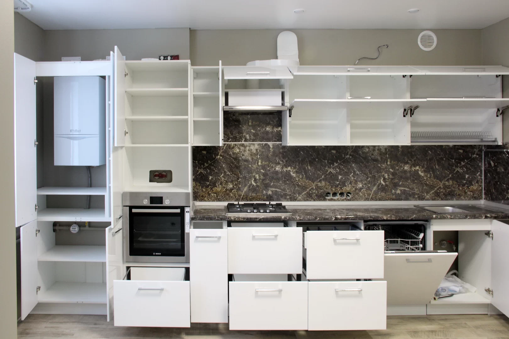 кухня белый глянец 6