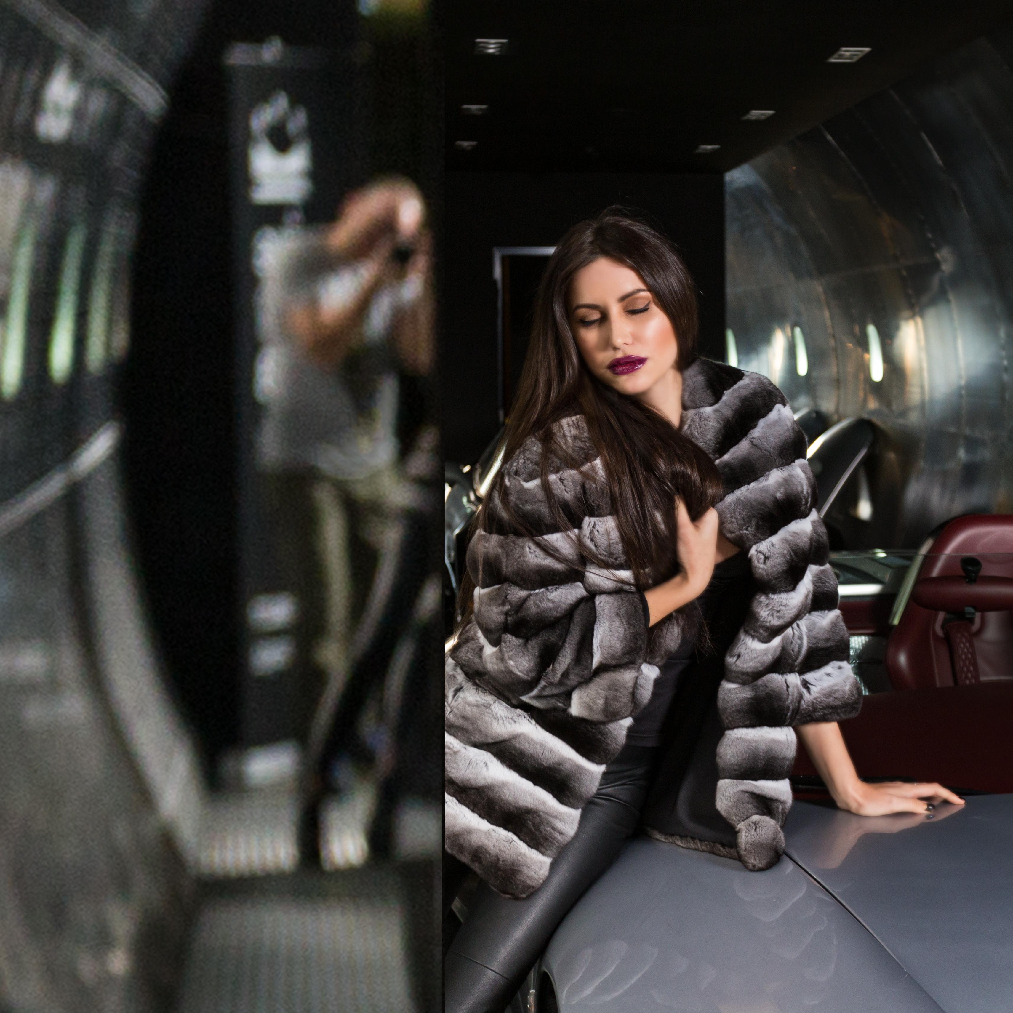 фотограф Владимир Бязров и модель в рекламе шуб