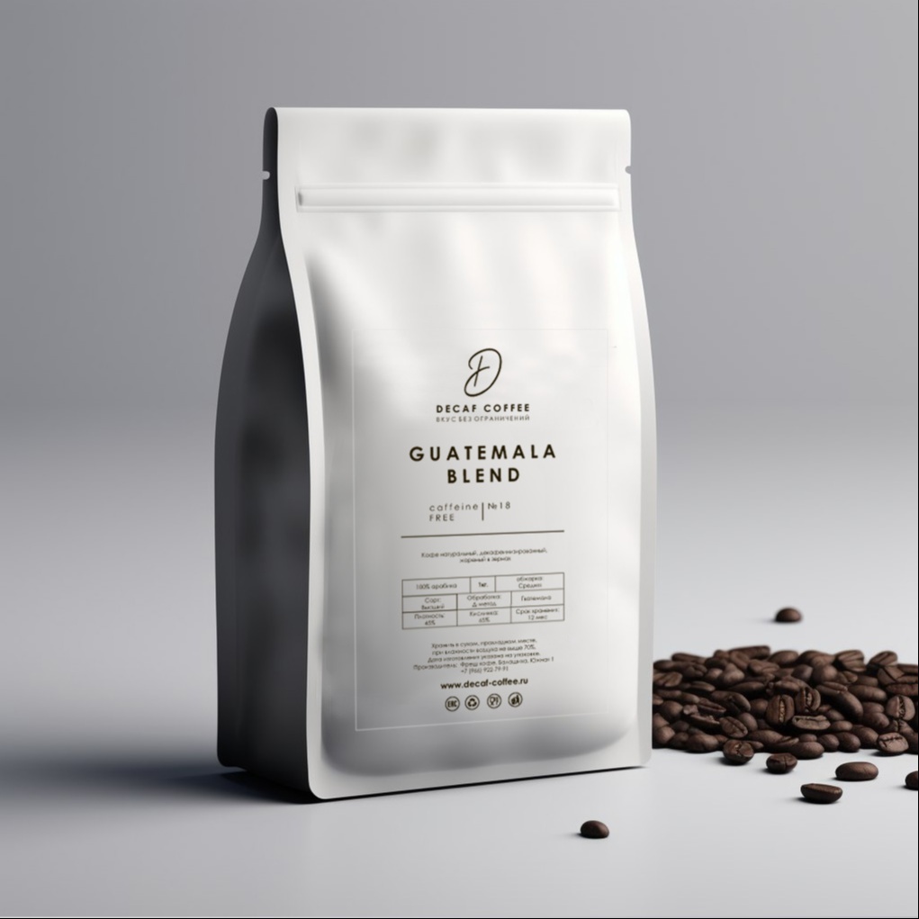 кофе без кофеина  Гватемала бленд (Guatemala Blend decaf)  1кг.