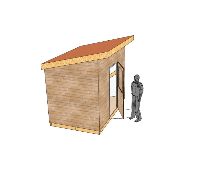 Хозблок шириной 2 м длинной 3 м, каркас, надежное основание, односкатная крыша, кровля - профлист или гибкая черепица