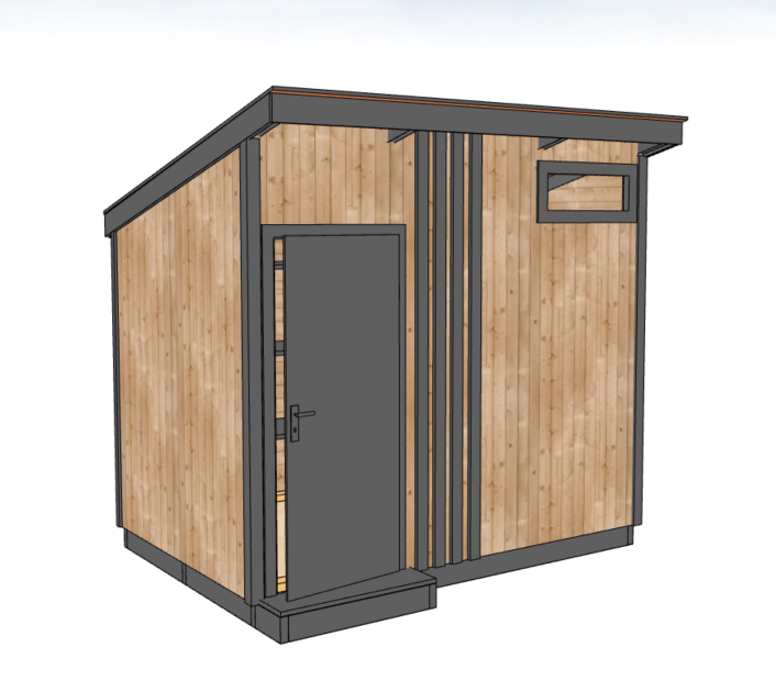 Хозблок бытовка шириной 2 м длинной 3 м, каркас, надежное основание, односкатная крыша, кровля - профлист или гибкая черепица