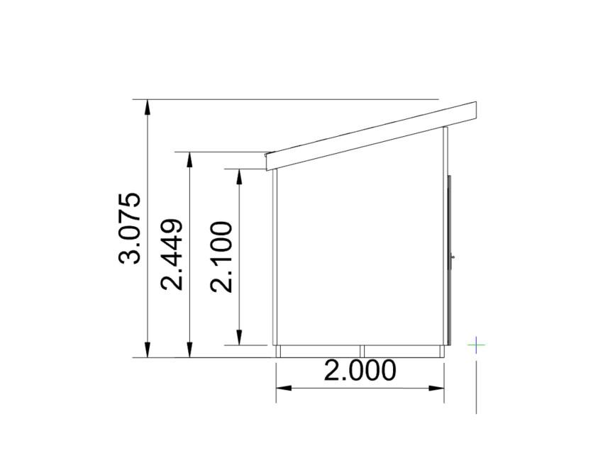 Хозблок бытовка шириной 2 м длинной 4 м, каркас, надежное основание, односкатная крыша, кровля - профлист или гибкая черепица