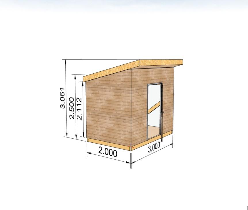 Хозблок бытовка шириной 2 м длинной 3 м, каркас, надежное основание, односкатная крыша, кровля - профлист или гибкая черепица