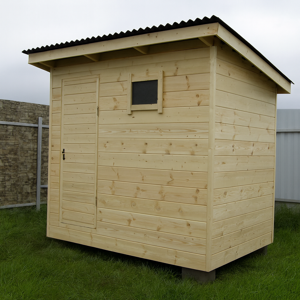 Хозблок для дачи шириной 2 м длинной 3 м, каркас, надежное основание, односкатная крыша, кровля - профлист или гибкая черепица