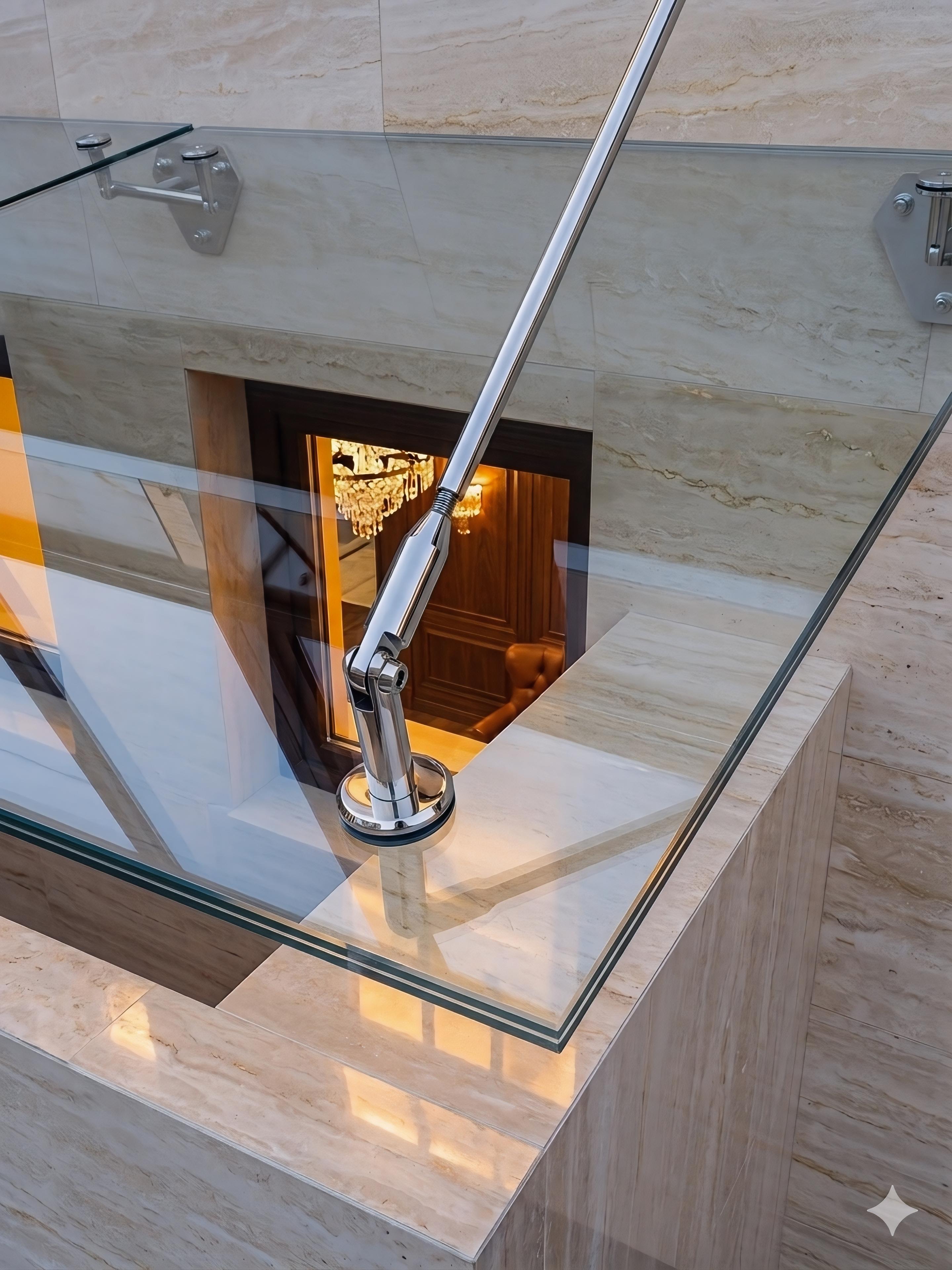 остекление приямка на вантах, стеклянная крышка на вантах