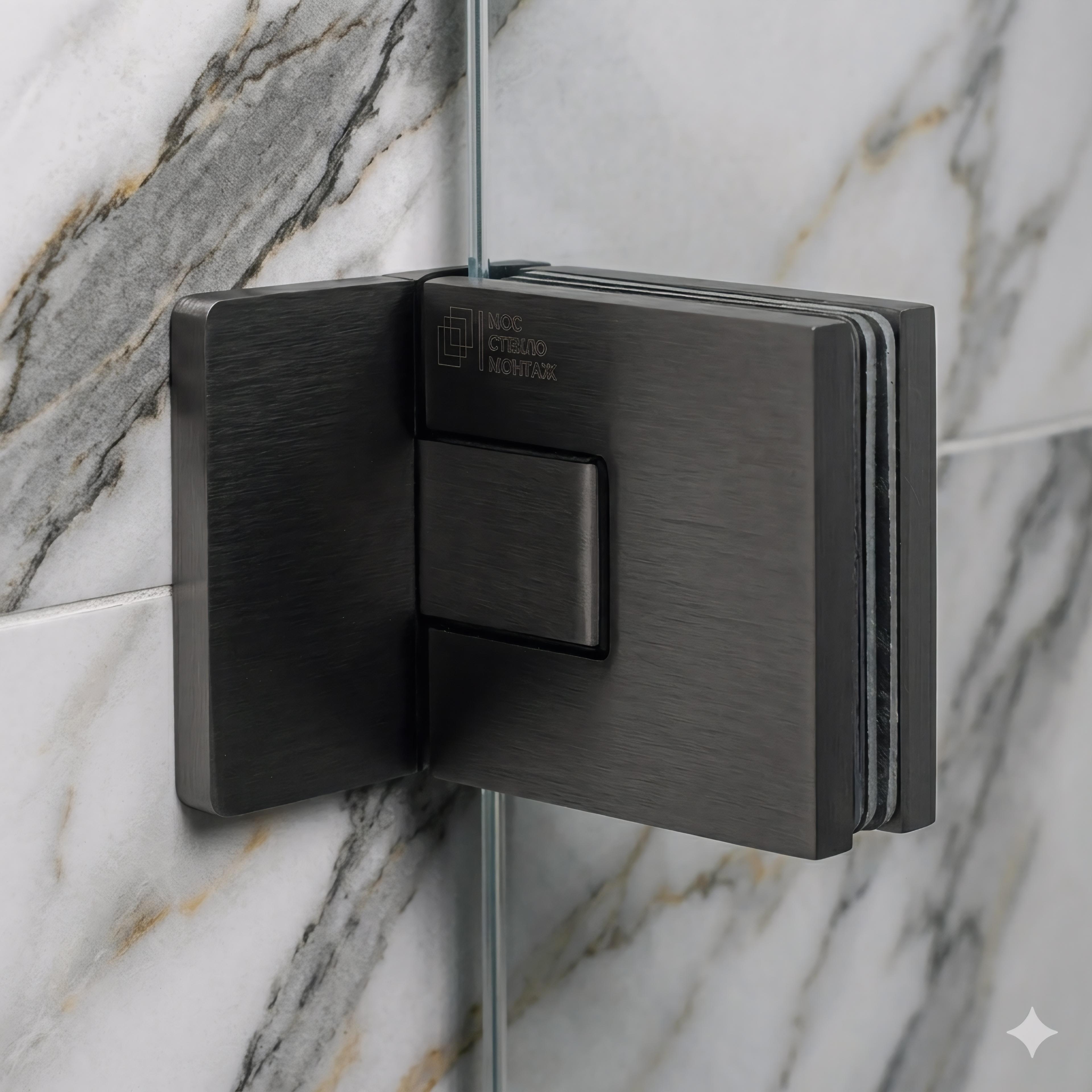 петля для душевой графит, gunmetal, оружейная сталь