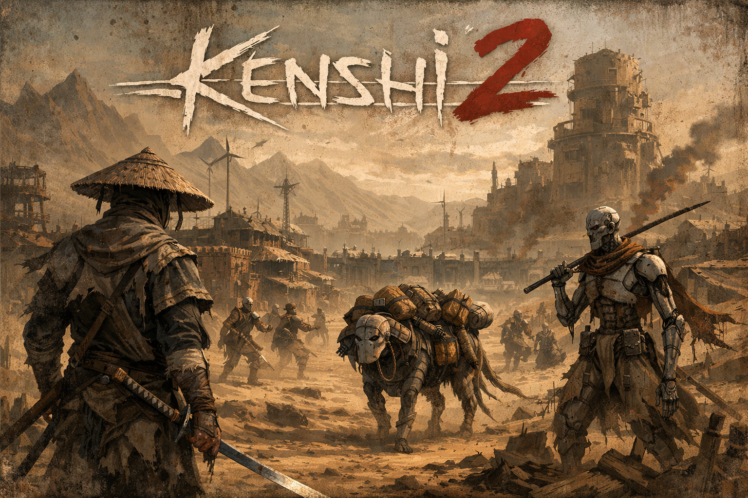 Kenshi 2 — атмосферный арт: суровая пустошь, выживание и свобода действий в открытом мире