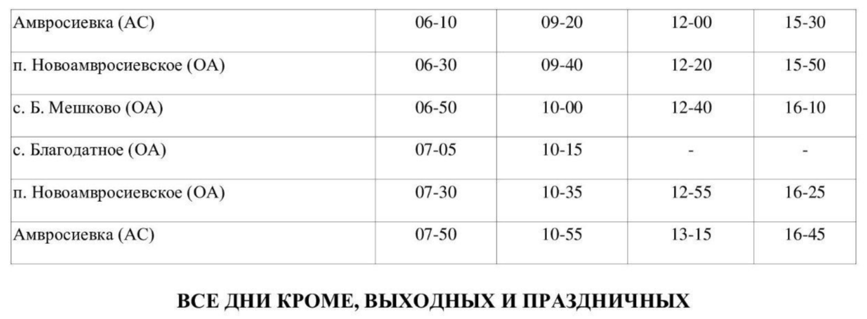 Амвропортал.ру график Амвр-Б.Мешково объявления амвросиевка