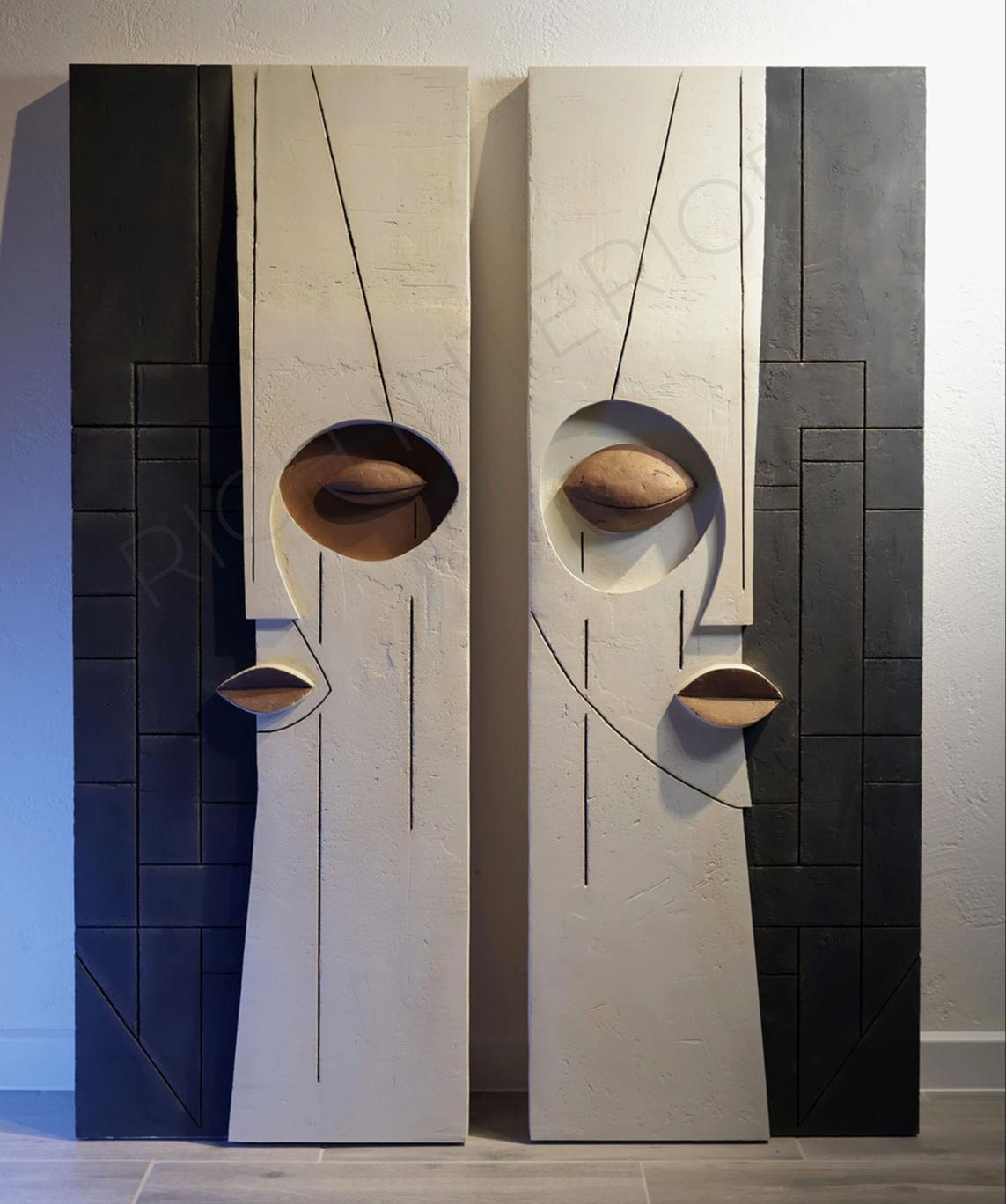 маски панно современные лица