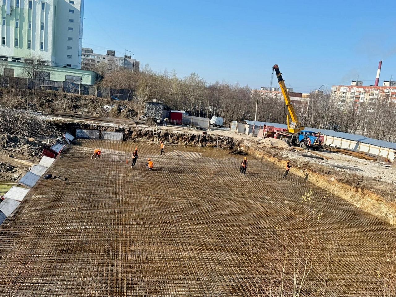 ход строительства май