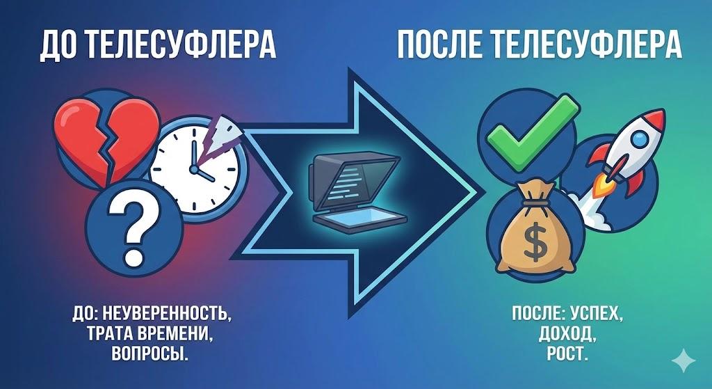 Телесуфлер это выгодно и удобно 