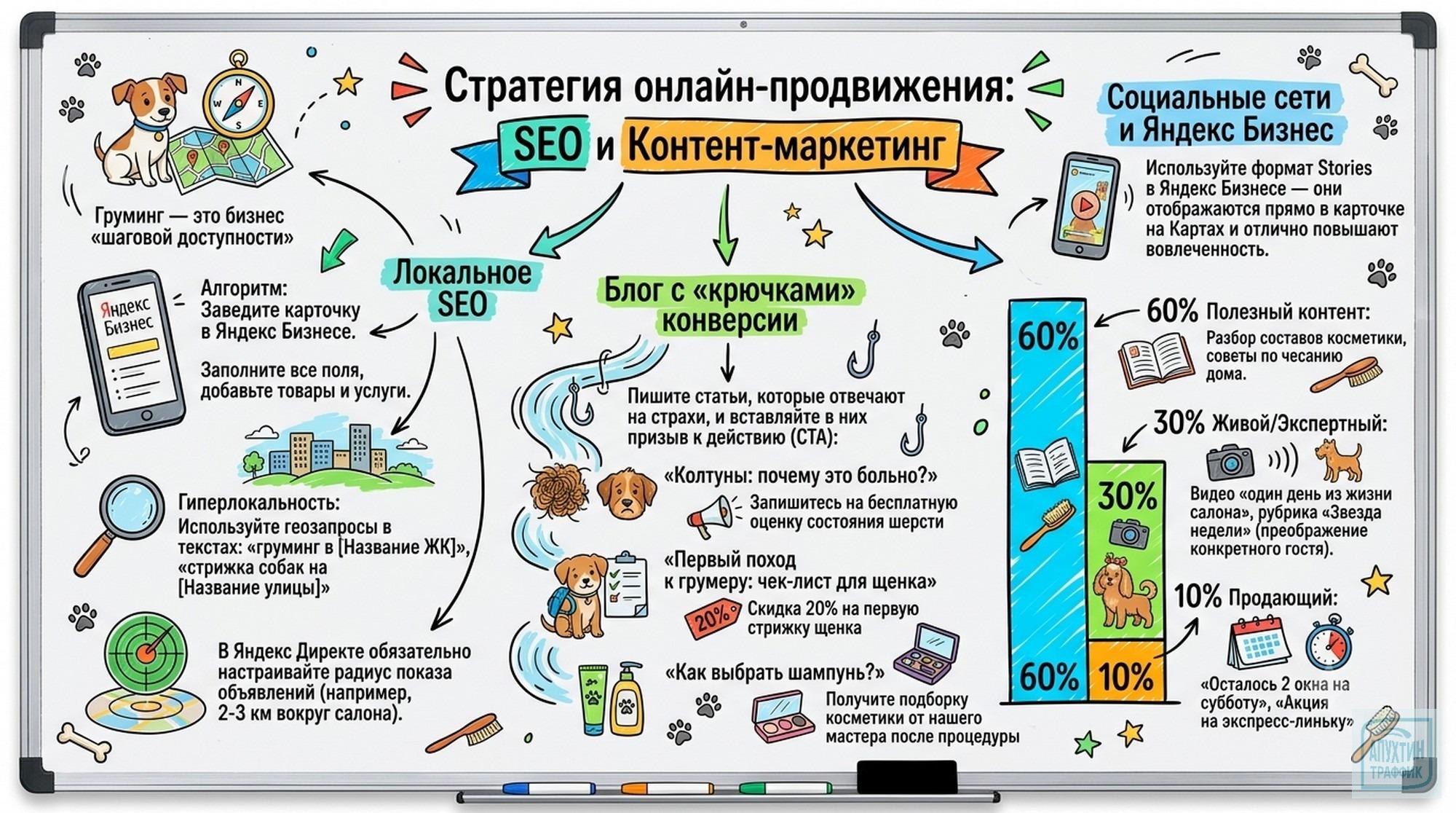 От карточки в Картах до записей каждый день: практическое руководство по продвижению груминга