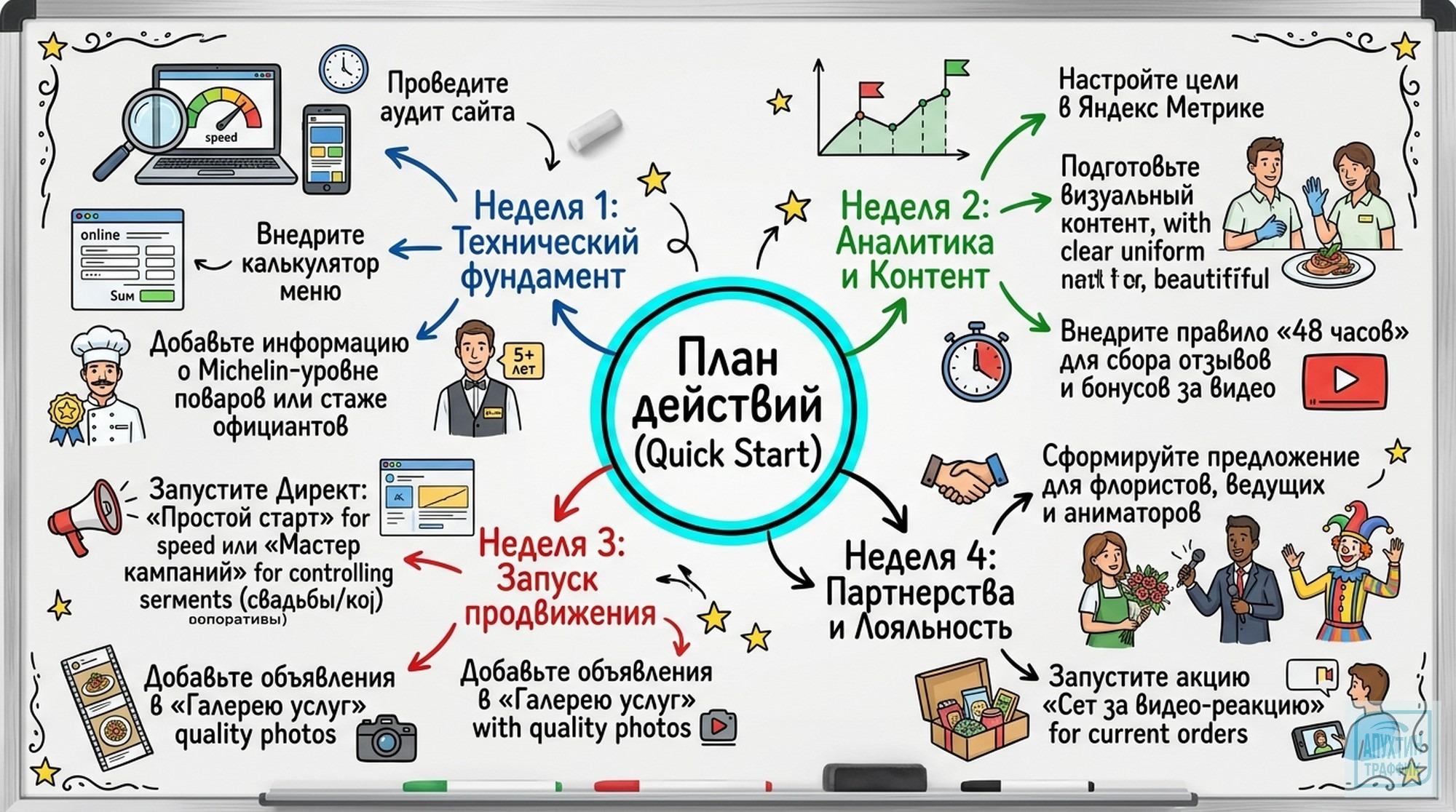 Сайт для кейтеринга: УТП, калькулятор меню, мобильная адаптация — чек-лист