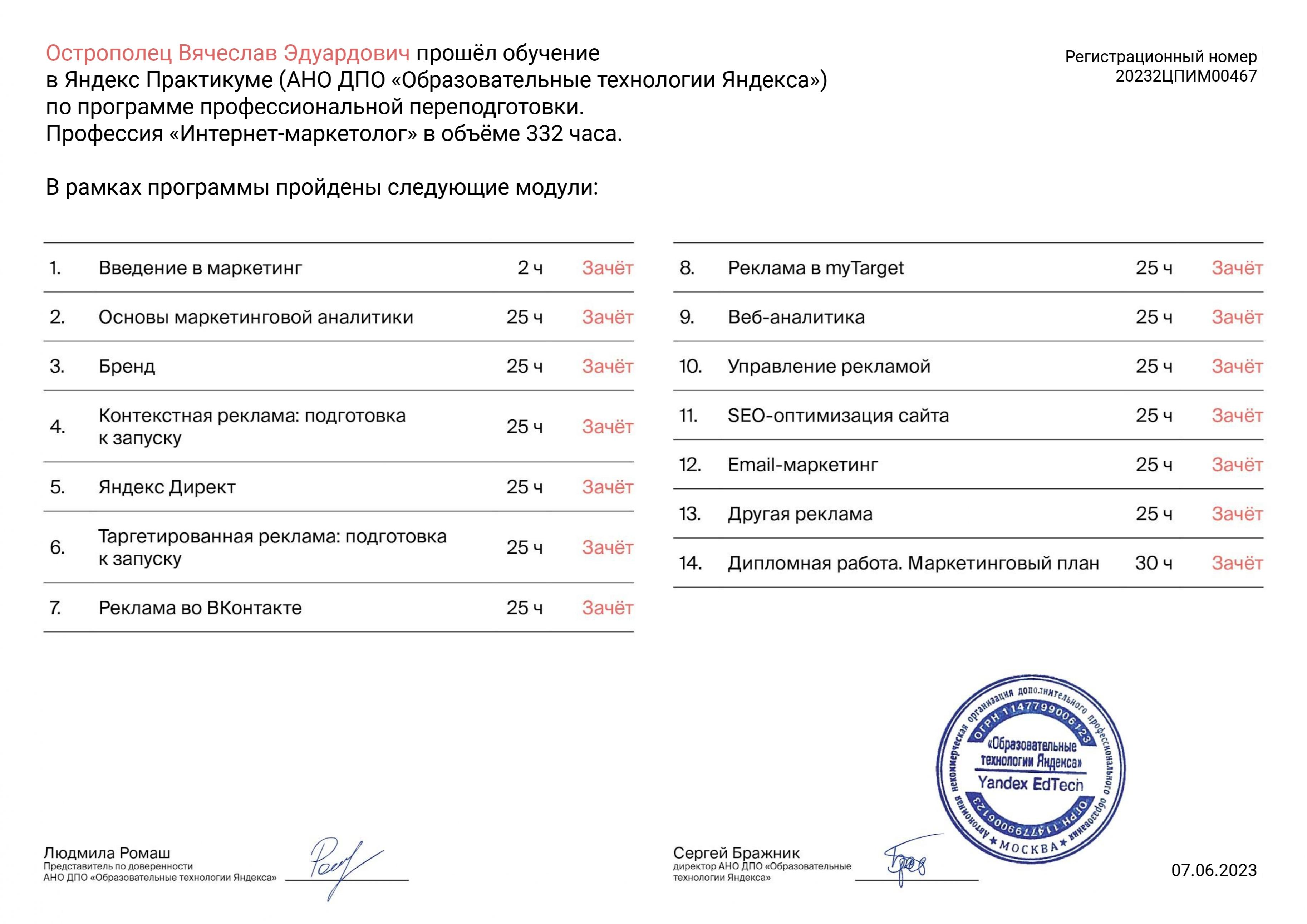 Интернет маркетолог. Диплом