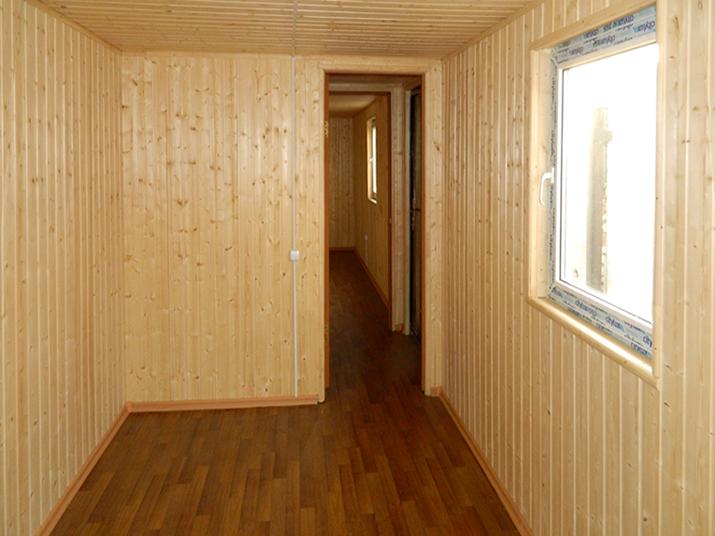 Бытовка (6х2,30 м) распашонка отделка внутри вагонка