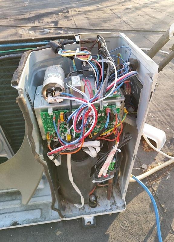 ремонт кондиционера (замена пускового конденсатора внешнего блока)